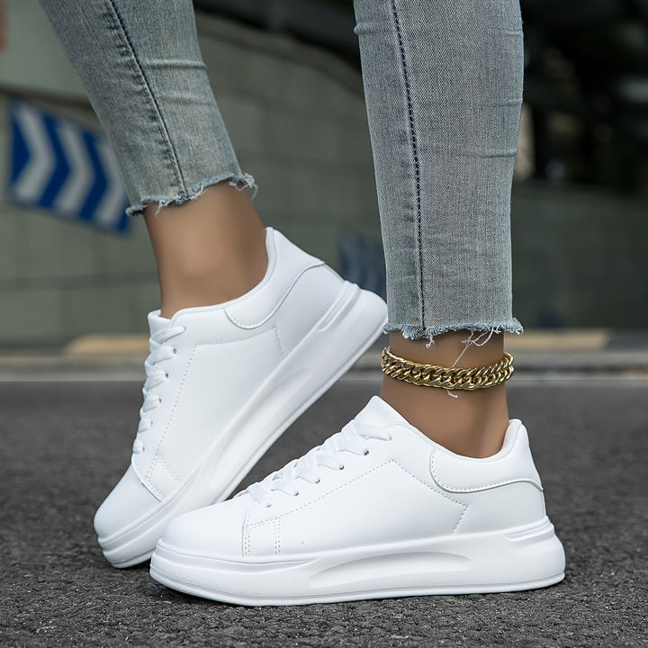 Sneakers in pelle bianca da donna