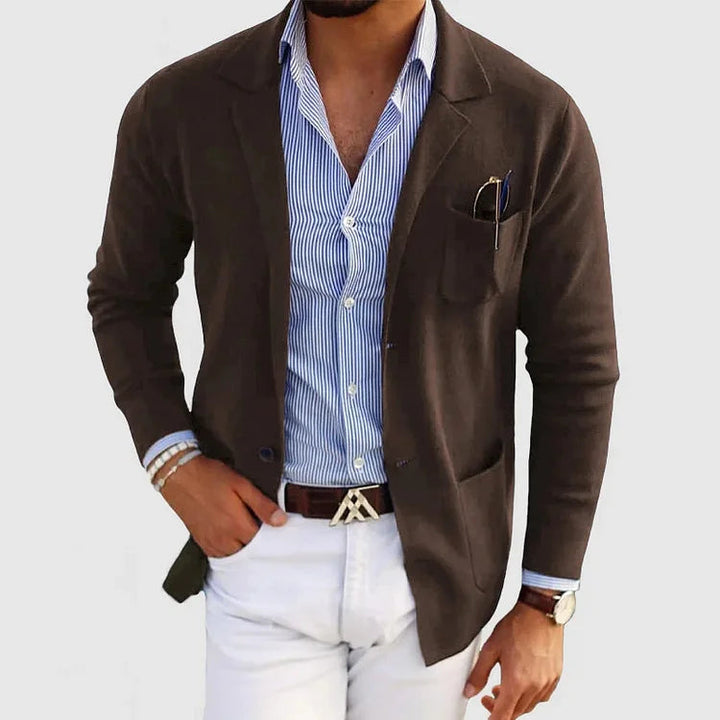 Blazer da uomo con tasche a patta casual per uomo