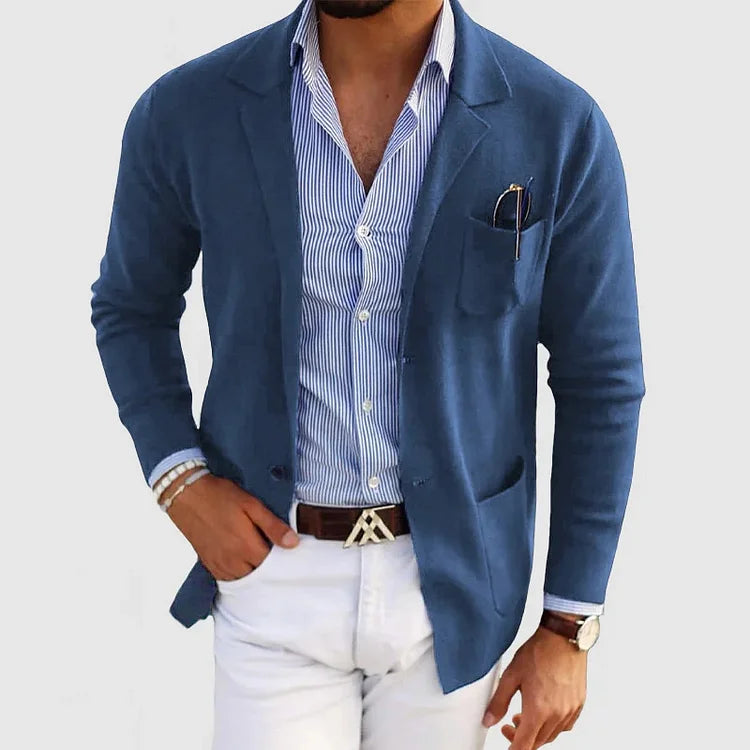 Blazer da uomo con tasche a patta casual per uomo