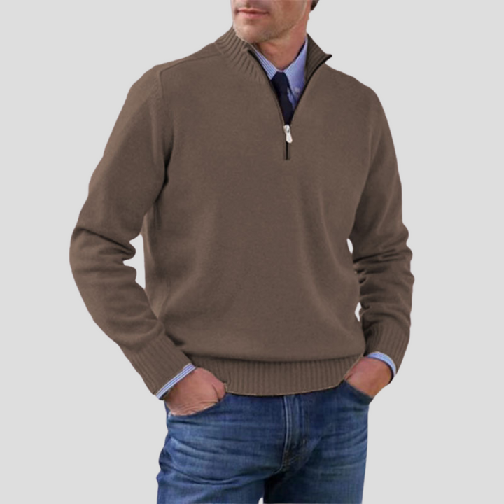 Maglione da uomo con mezza zip