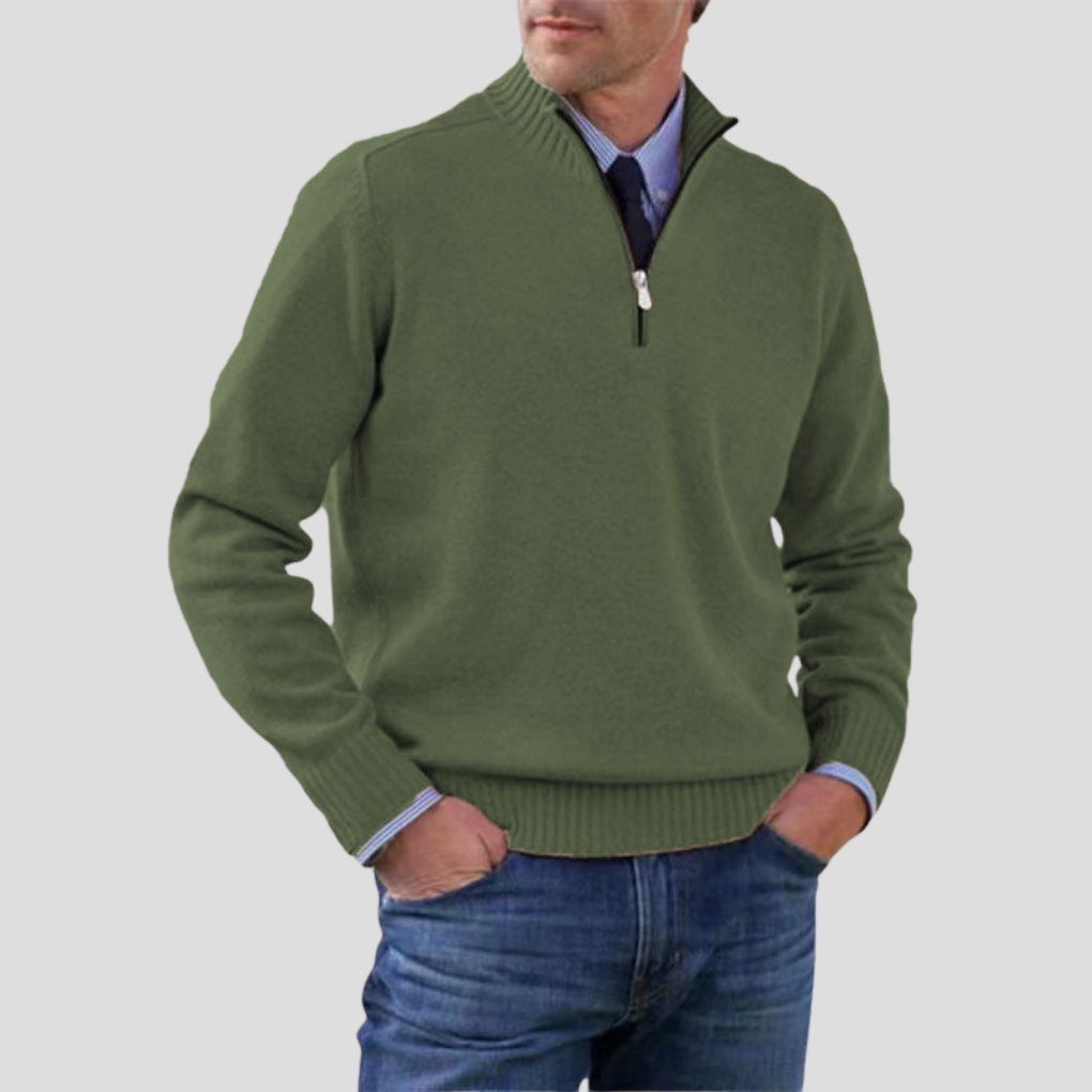Maglione da uomo con mezza zip