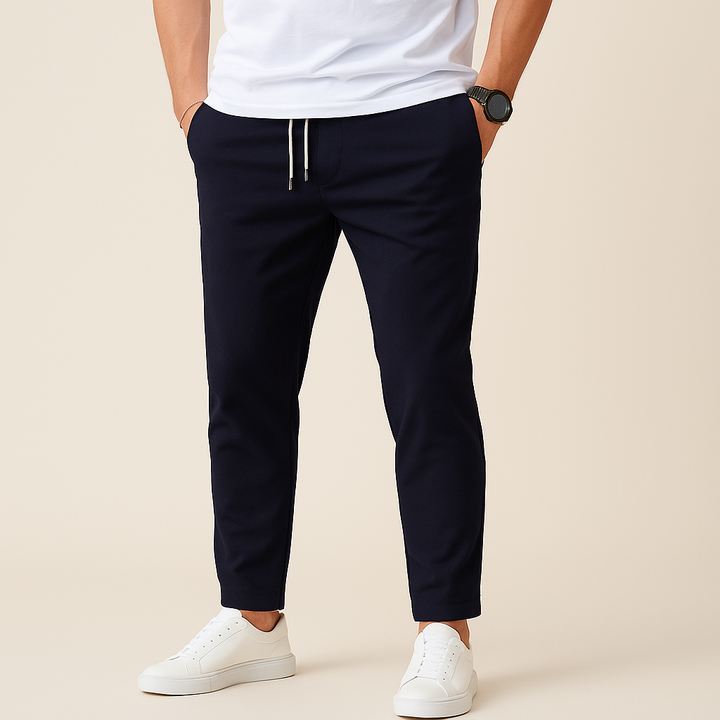 Pantaloni slim fit con coulisse da uomo