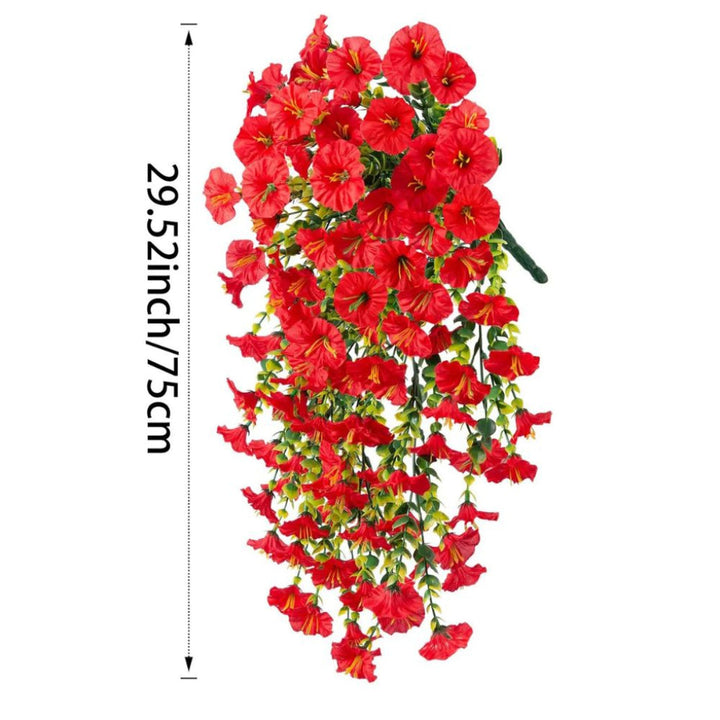 Decorazione da appendere con fiori artificiali di ipomea resistenti ai raggi UV