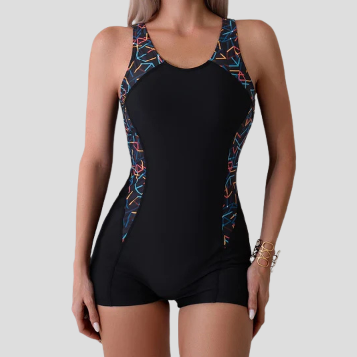 Costume da bagno sportivo da donna con pantaloncini