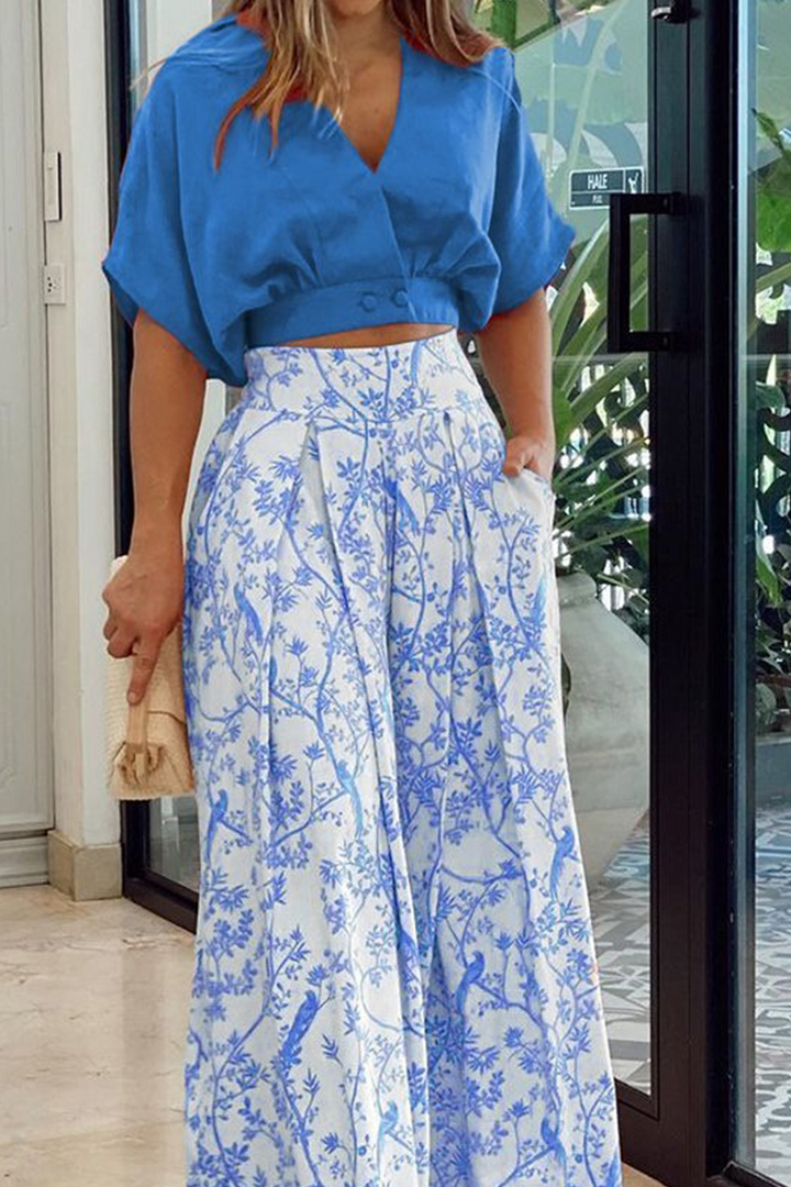 Set moderno ed elegante da donna, due pezzi e fluido