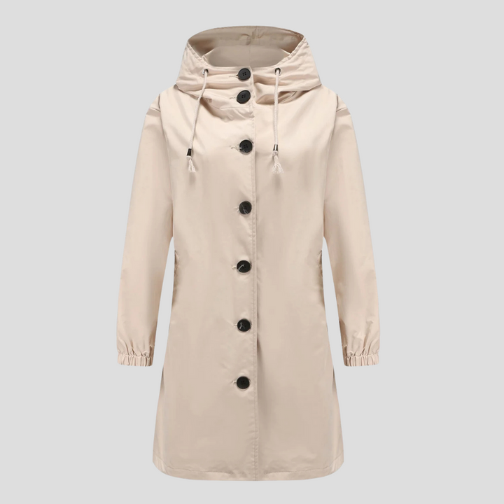 Giacca antipioggia impermeabile con cappuccio da donna