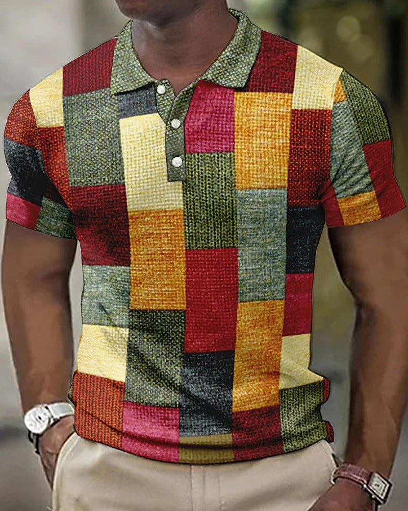 Polo a scacchi da uomo