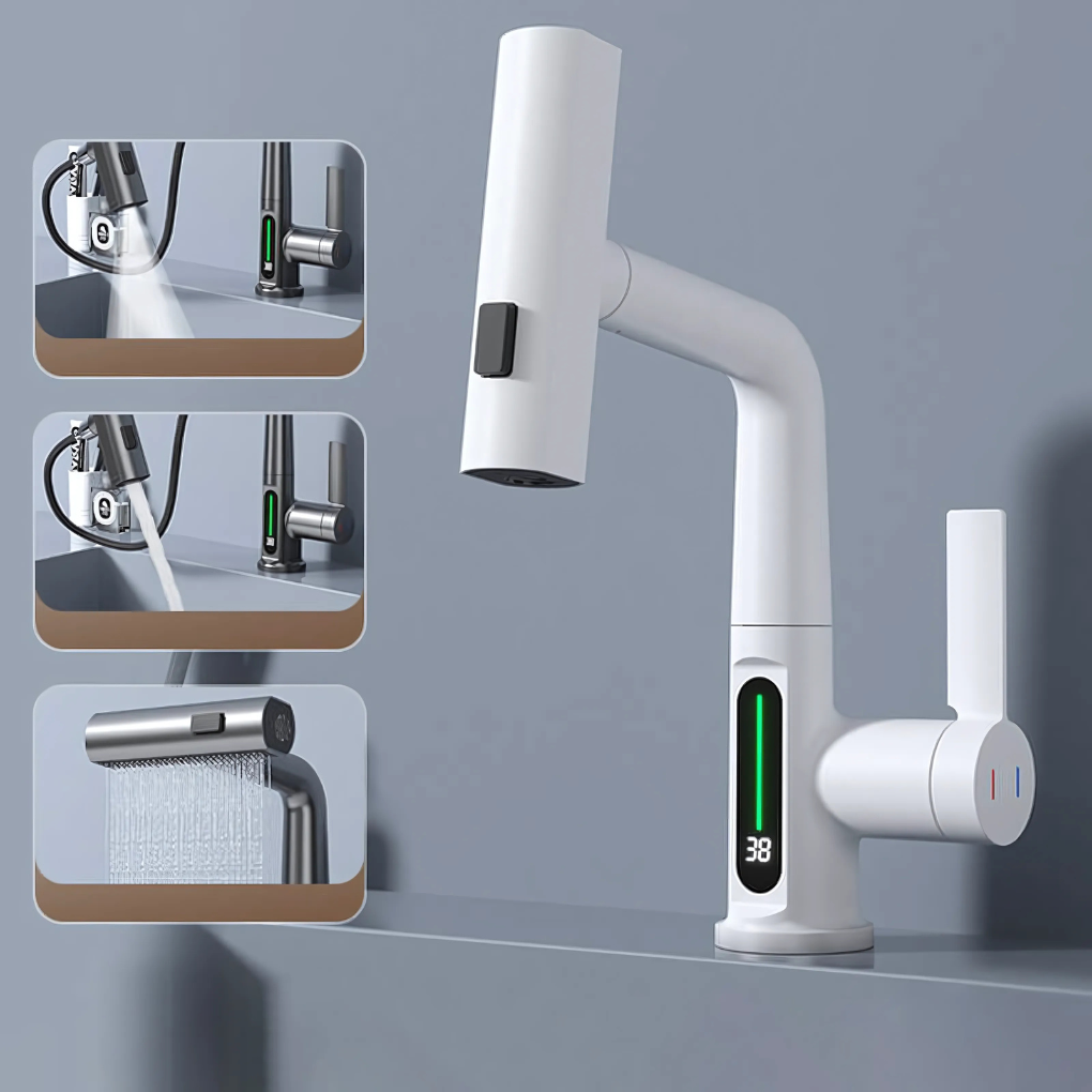 Rubinetto flessibile a LED per cucina e bagno