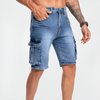 Pantaloncini cargo in denim da uomo