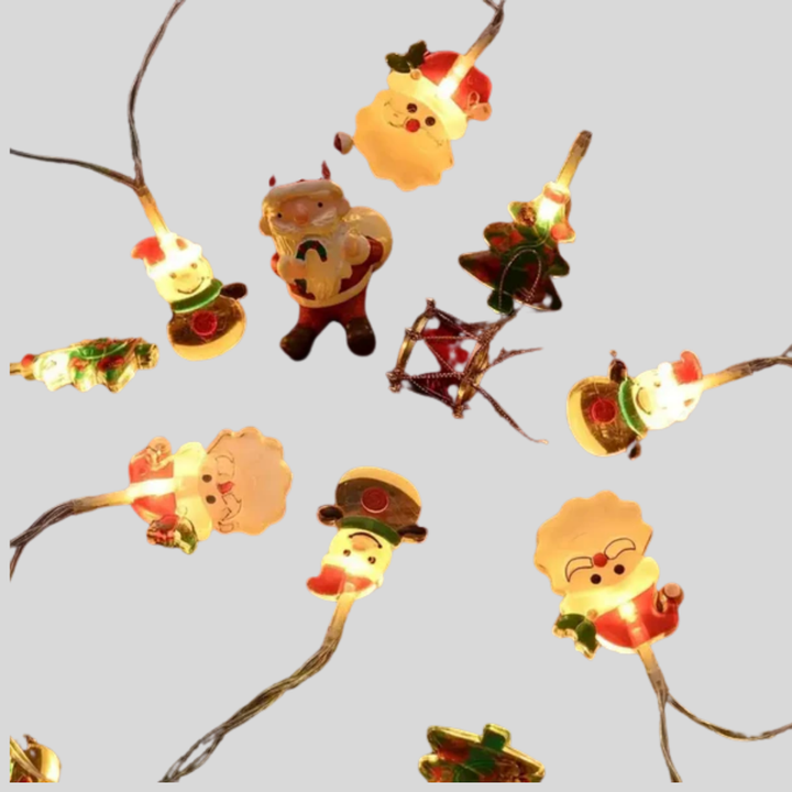 Muñeco de nieve con luces navideñas