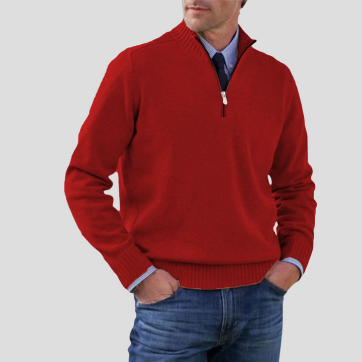 Maglione da uomo con mezza zip