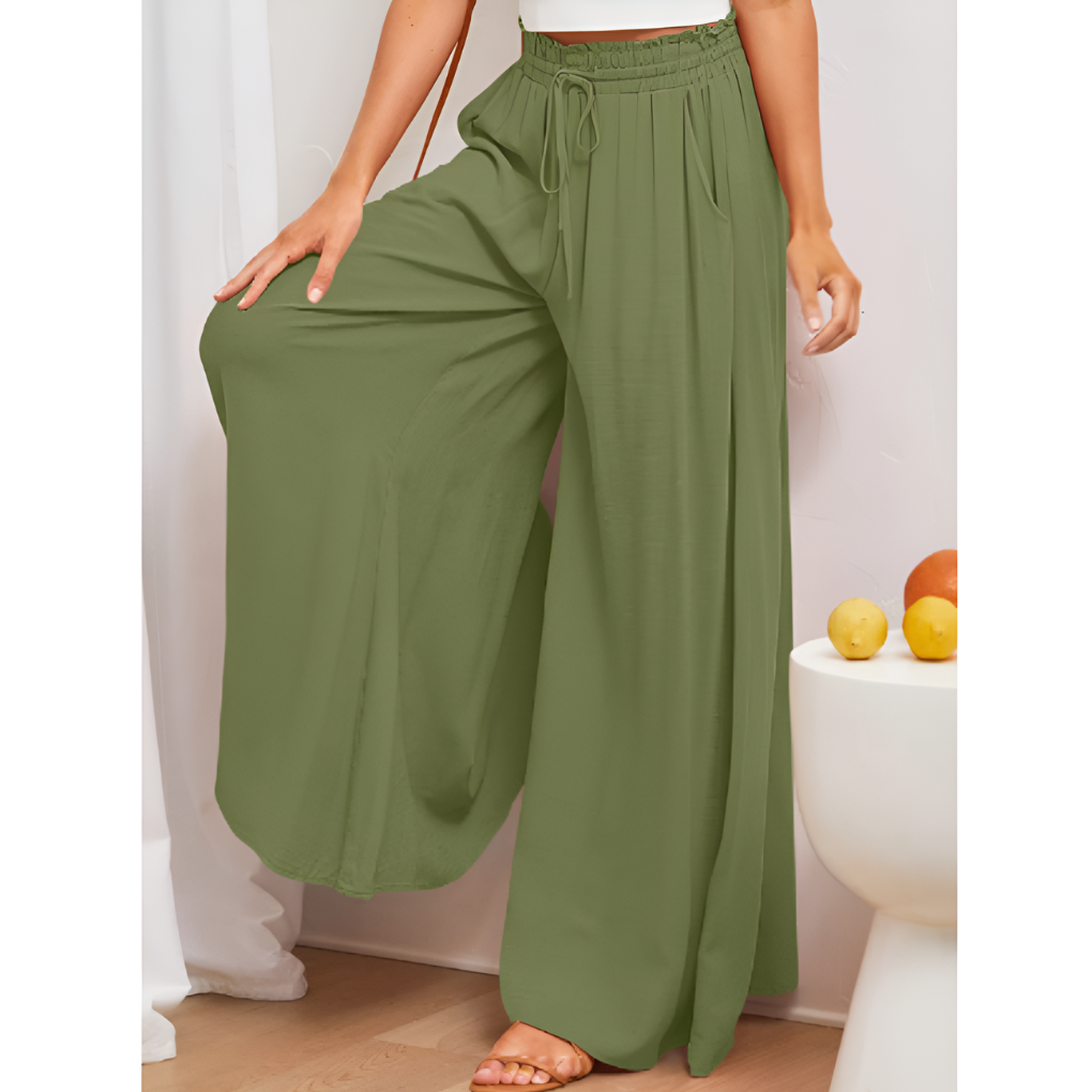 Gonna estiva casual con pantaloni e elastico in vita