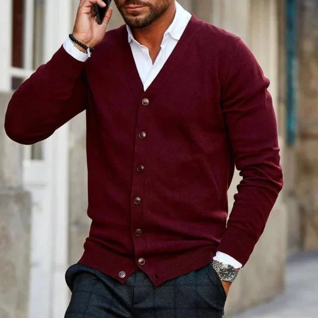 Cardigan da uomo in cotone in stile casual