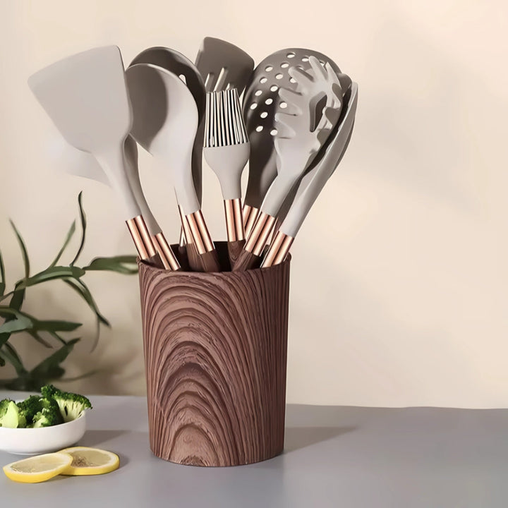 Set di utensili da cucina in silicone Luxe da 10 pezzi