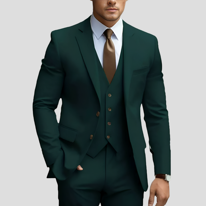 Abito da uomo elegante, 3 pezzi, beige, vestibilità slim