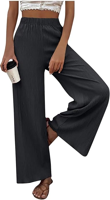 Lunara - Pantaloni Ampi con Vita Alta e Fascia Elasticizzata