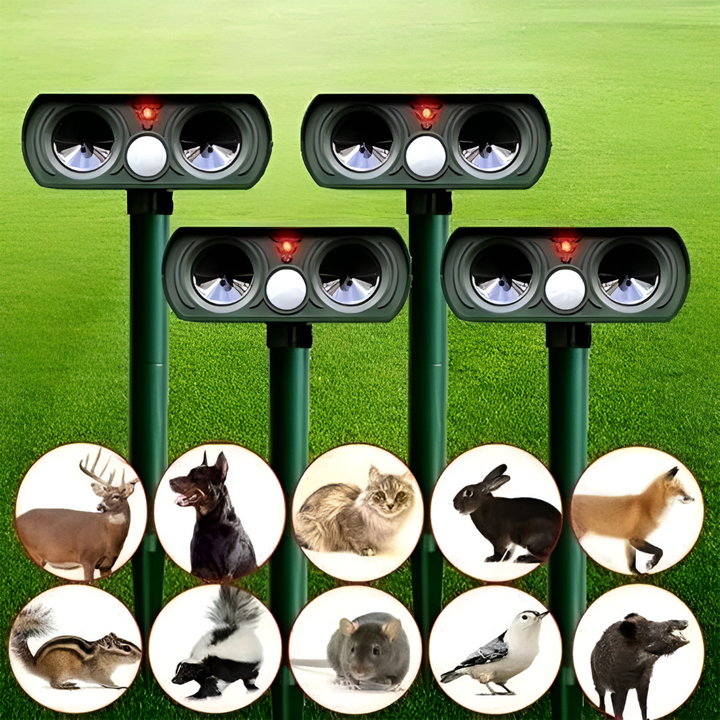 Repellente per parassiti animali a infrarossi alimentato ad energia solare