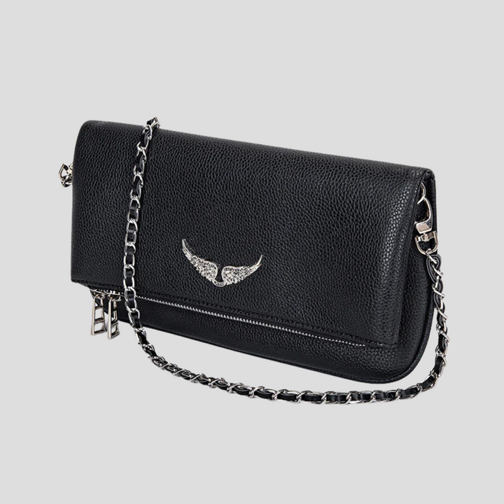 Elegante borsa in pelle con tracolla a catena