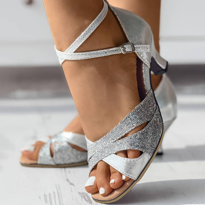 Tacchi eleganti con paillettes da donna