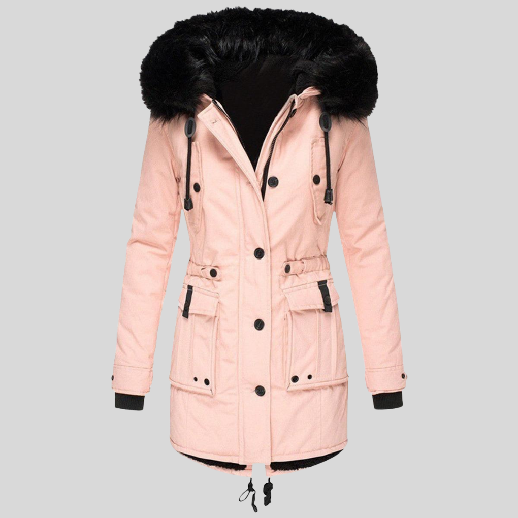 Cappotto invernale con cappuccio da donna