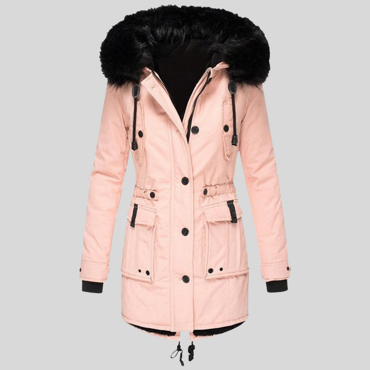 Cappotto invernale con cappuccio da donna