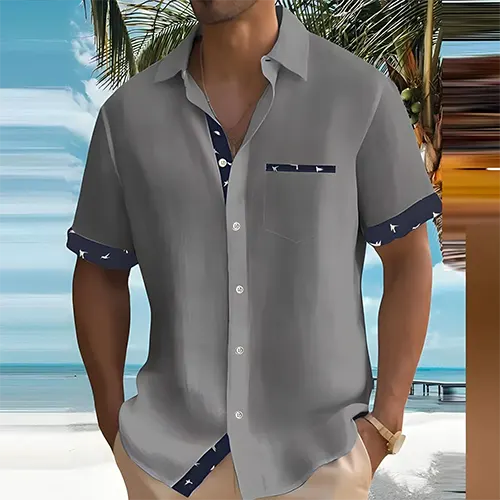 Camicia estiva a maniche corte da uomo, traspirante ed elegante