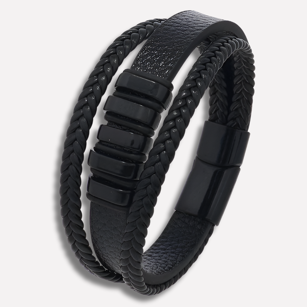 Elegant bracelet in leather for man