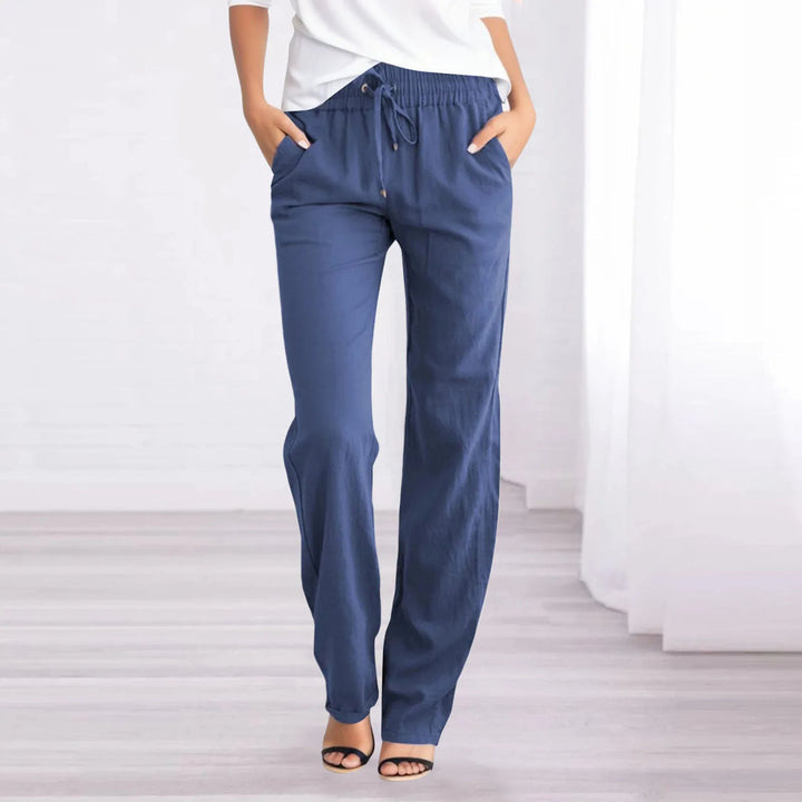 Pantaloni leggeri in cotone e lino da donna