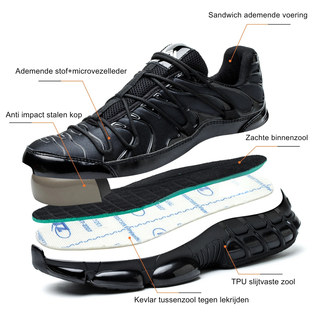 Scarpe di sicurezza con punta d'acciaio per uomo