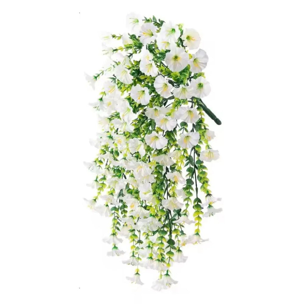 Decorazione da appendere con fiori artificiali di ipomea resistenti ai raggi UV