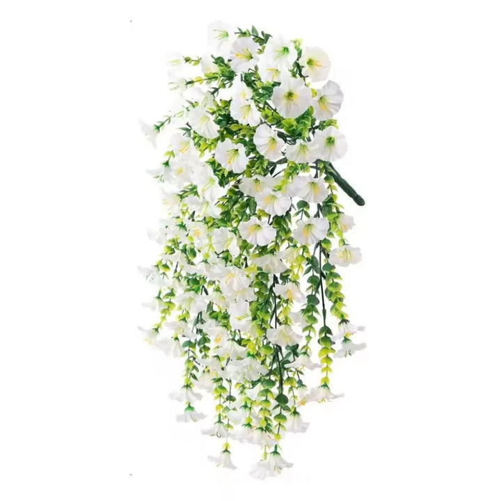 Decorazione da appendere con fiori artificiali di ipomea resistenti ai raggi UV