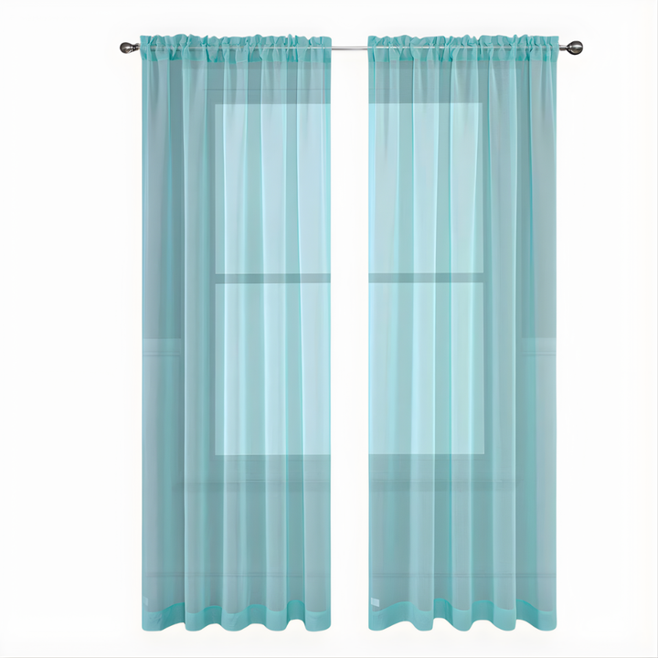 Cortina de voile blanco transparente