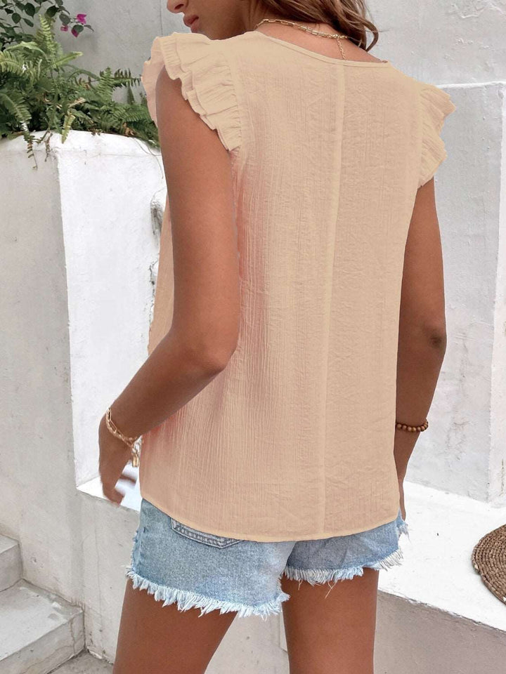 Camicetta con scollo a V increspato