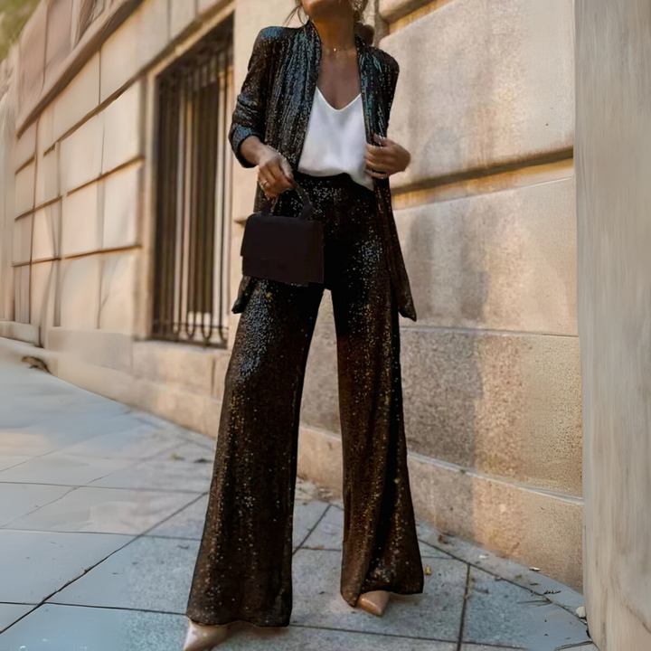 Cardigan scintillante in stile elegante per le feste