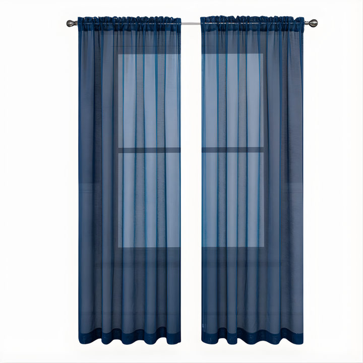 Cortina de voile blanco transparente