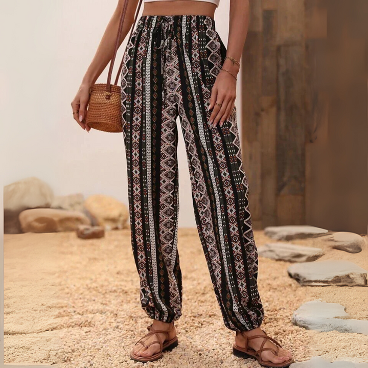 Pantaloni harem larghi con stampa elefante bohémien (pre-vendita)