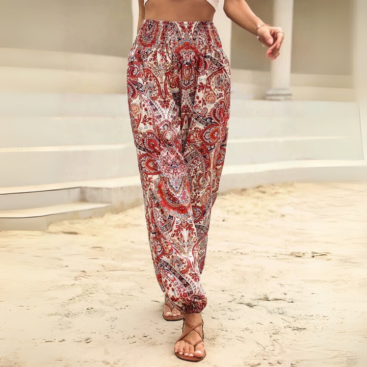 Pantaloni harem larghi con stampa elefante bohémien (pre-vendita)