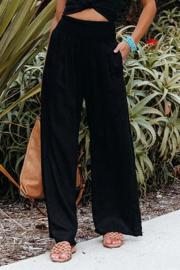 Pantaloni palazzo eleganti ed elasticizzati da donna