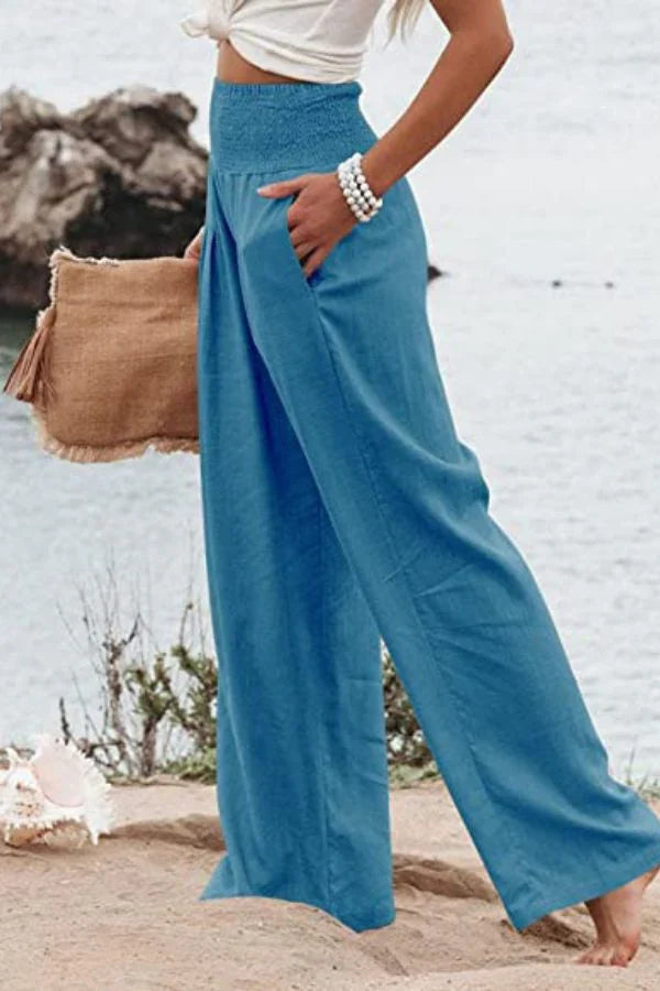 Pantaloni palazzo eleganti ed elasticizzati da donna
