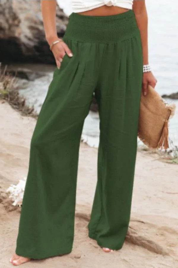 Pantaloni palazzo eleganti ed elasticizzati da donna