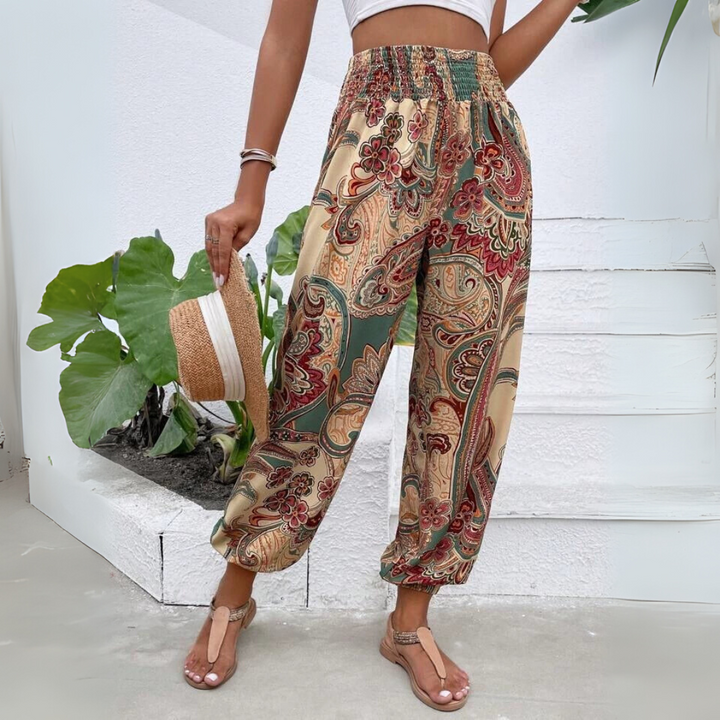 Pantaloni harem larghi con stampa elefante bohémien (pre-vendita)