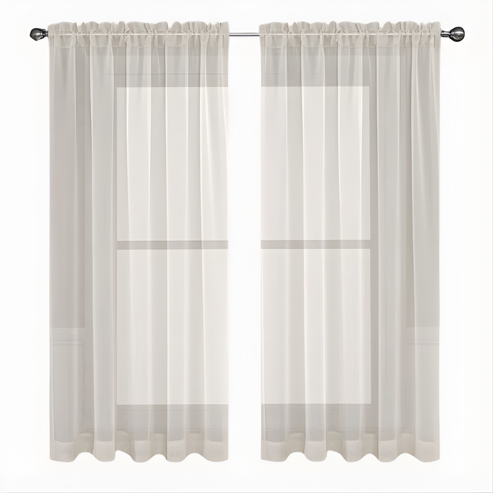 Cortina de voile blanco transparente