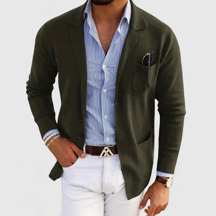 Blazer da uomo con tasche a patta casual per uomo