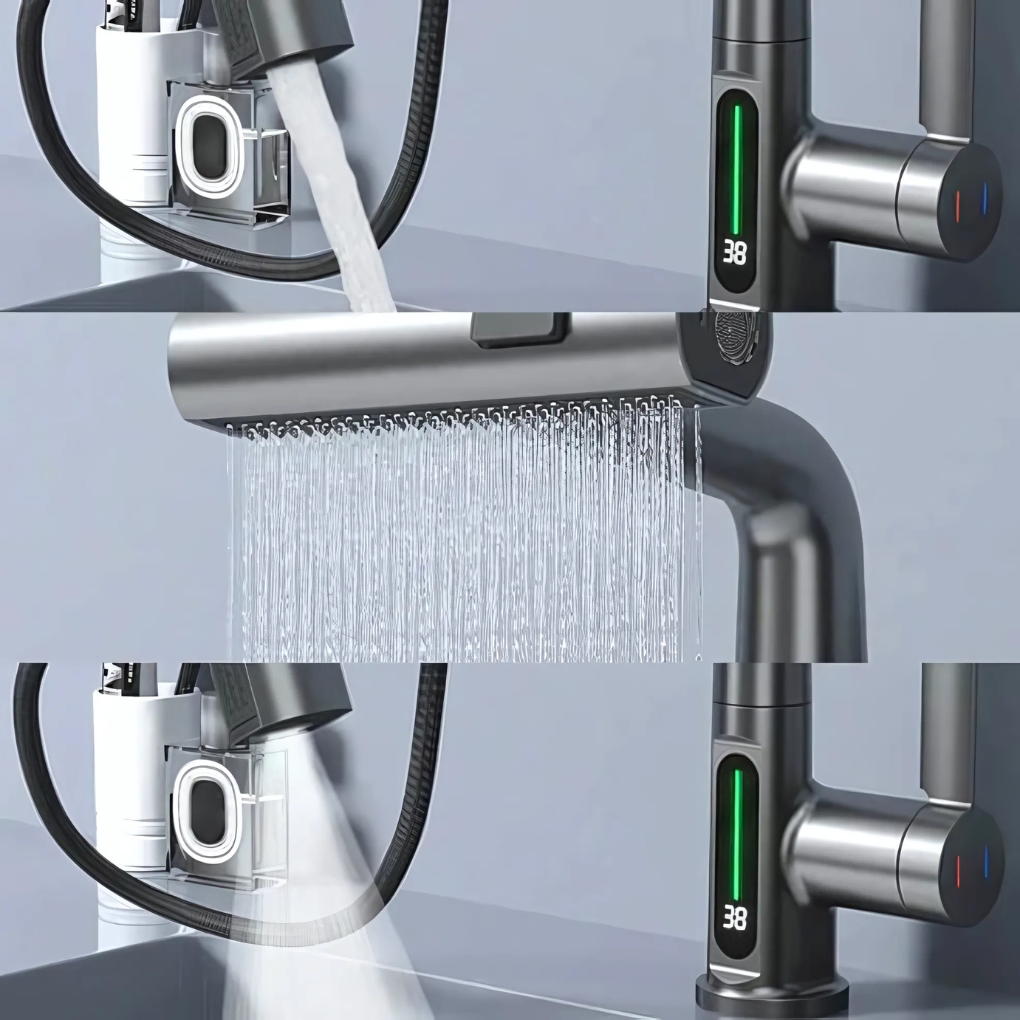Rubinetto flessibile a LED per cucina e bagno