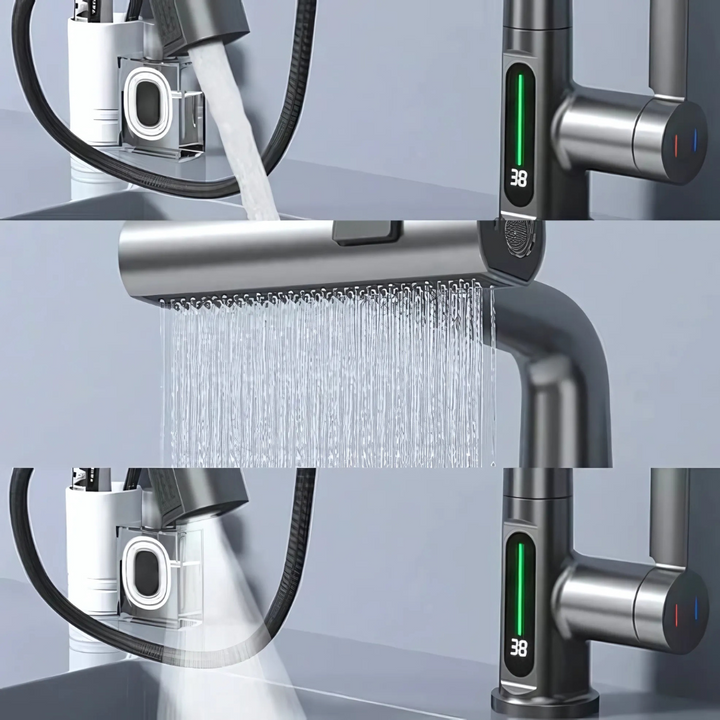 Rubinetto flessibile a LED per cucina e bagno