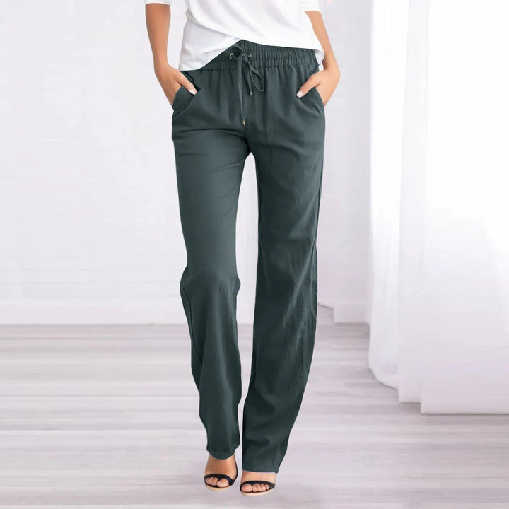 Pantaloni leggeri in cotone e lino da donna