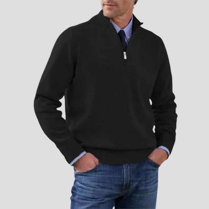 Maglione da uomo con mezza zip