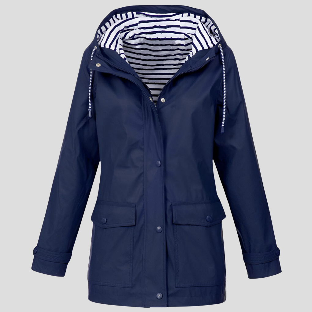 Giacca con cappuccio impermeabile e antivento da donna