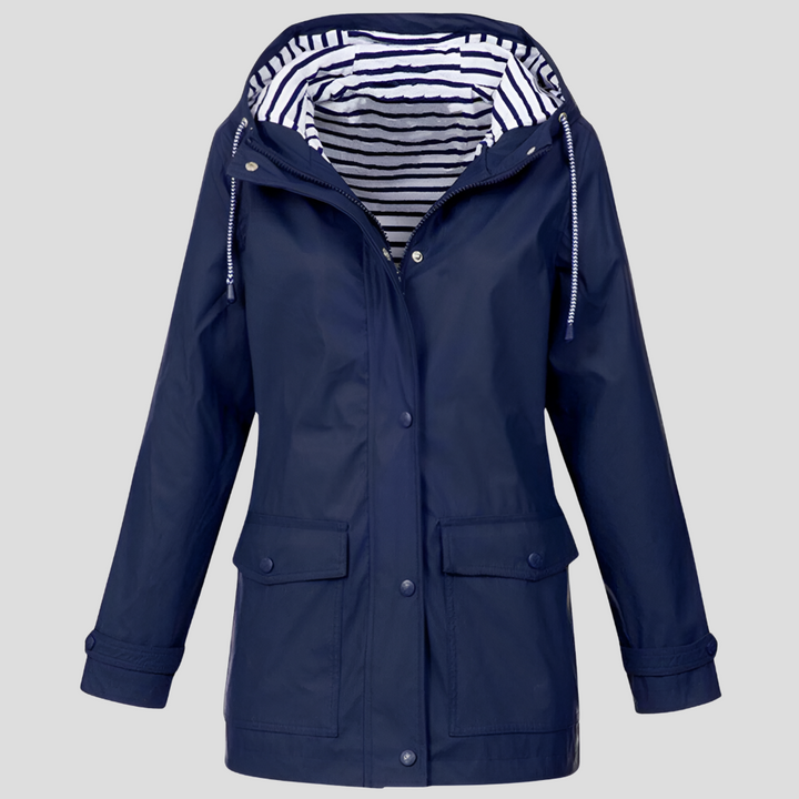 Giacca con cappuccio impermeabile e antivento da donna
