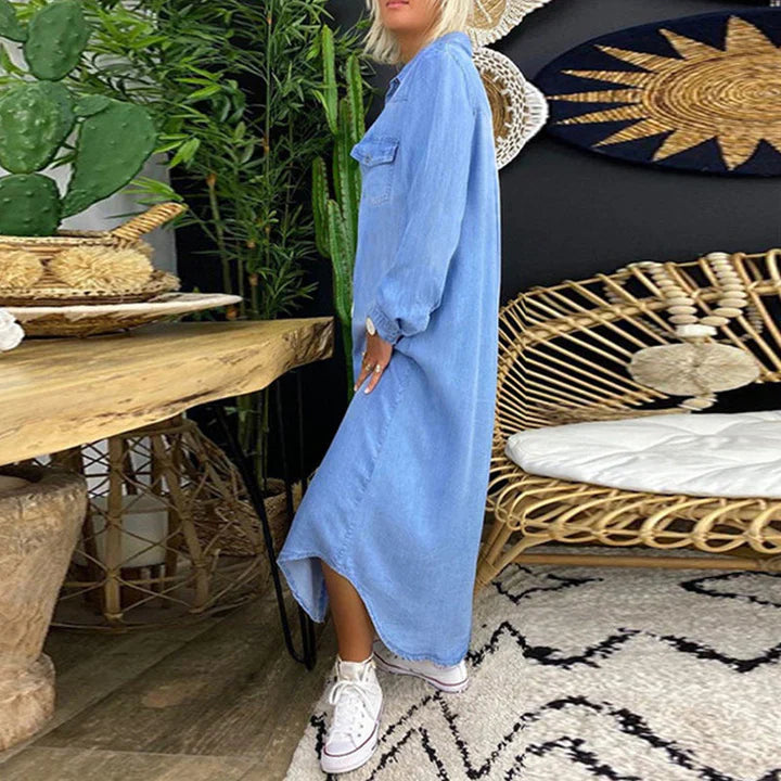 Abito in denim a maniche lunghe